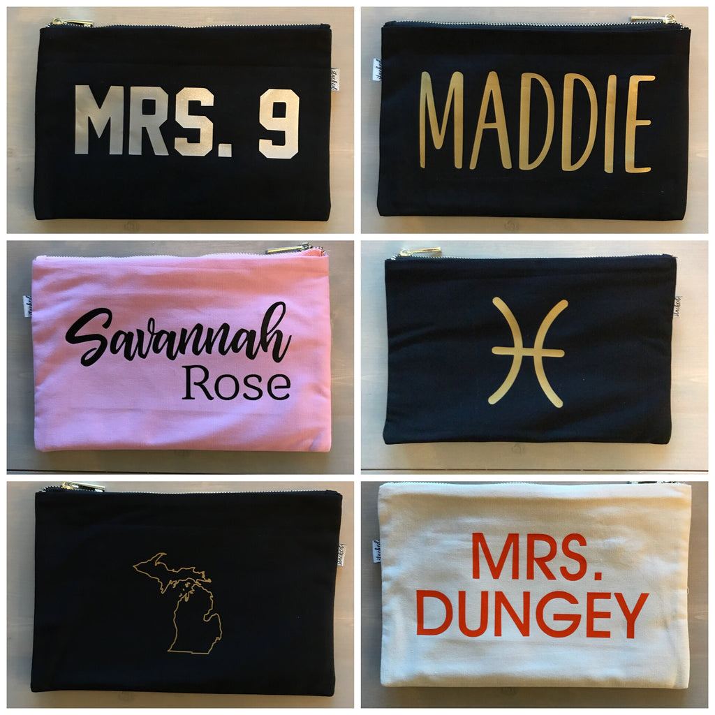 STACKED- CUSTOM accessory bag- 2 SIDES